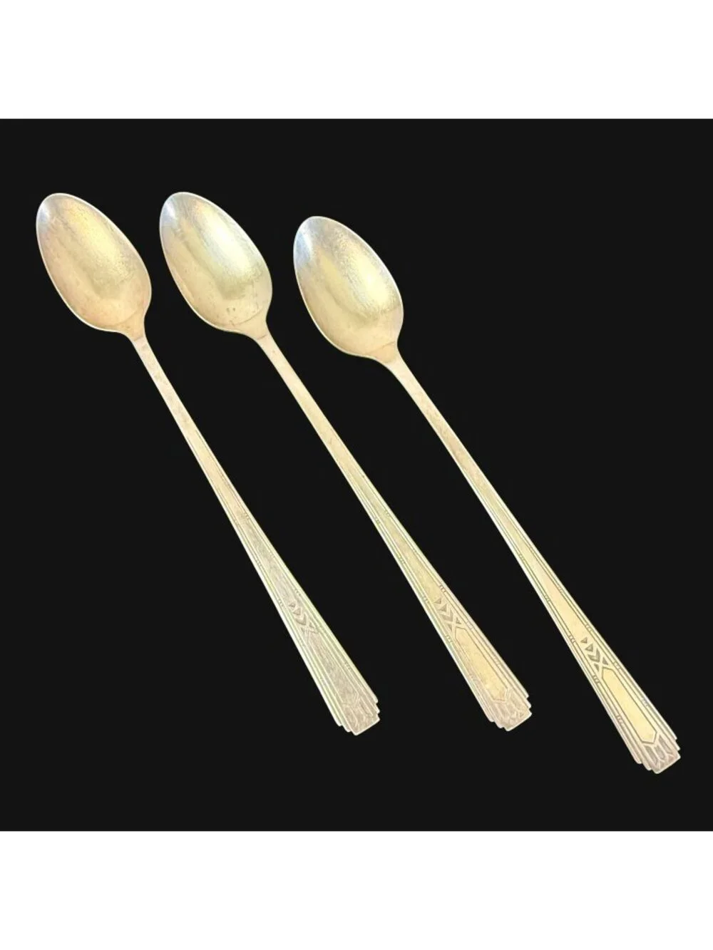 Set of 3 Vintage 1932 Oneida Friendship Medality Silverplate Iced Teaspoons